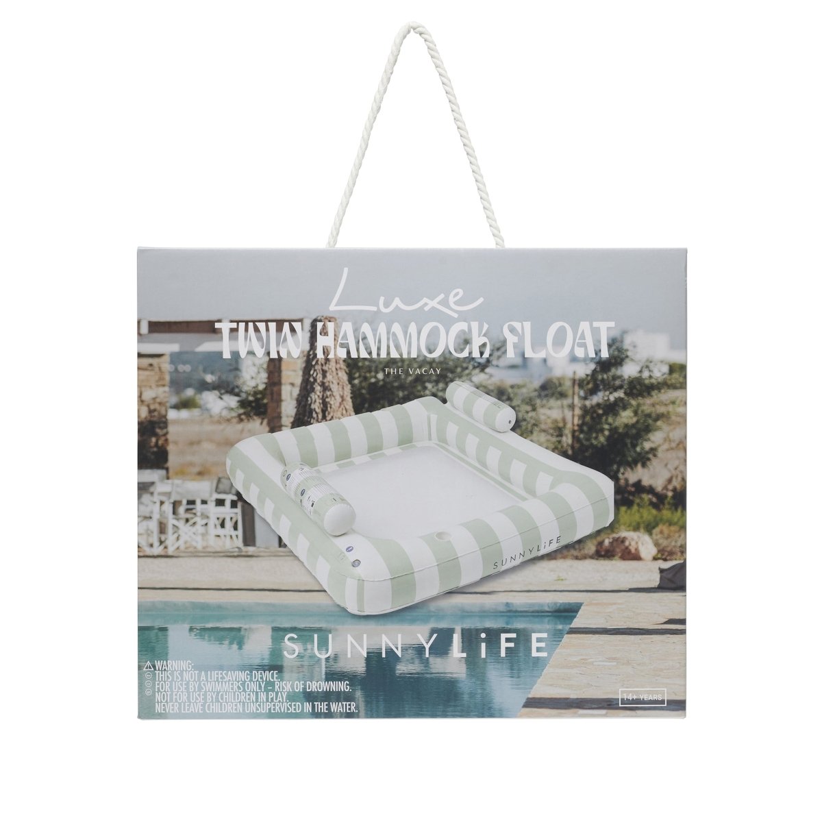 Luxe Twin Hammock Float - The Vacay Olive Stripe