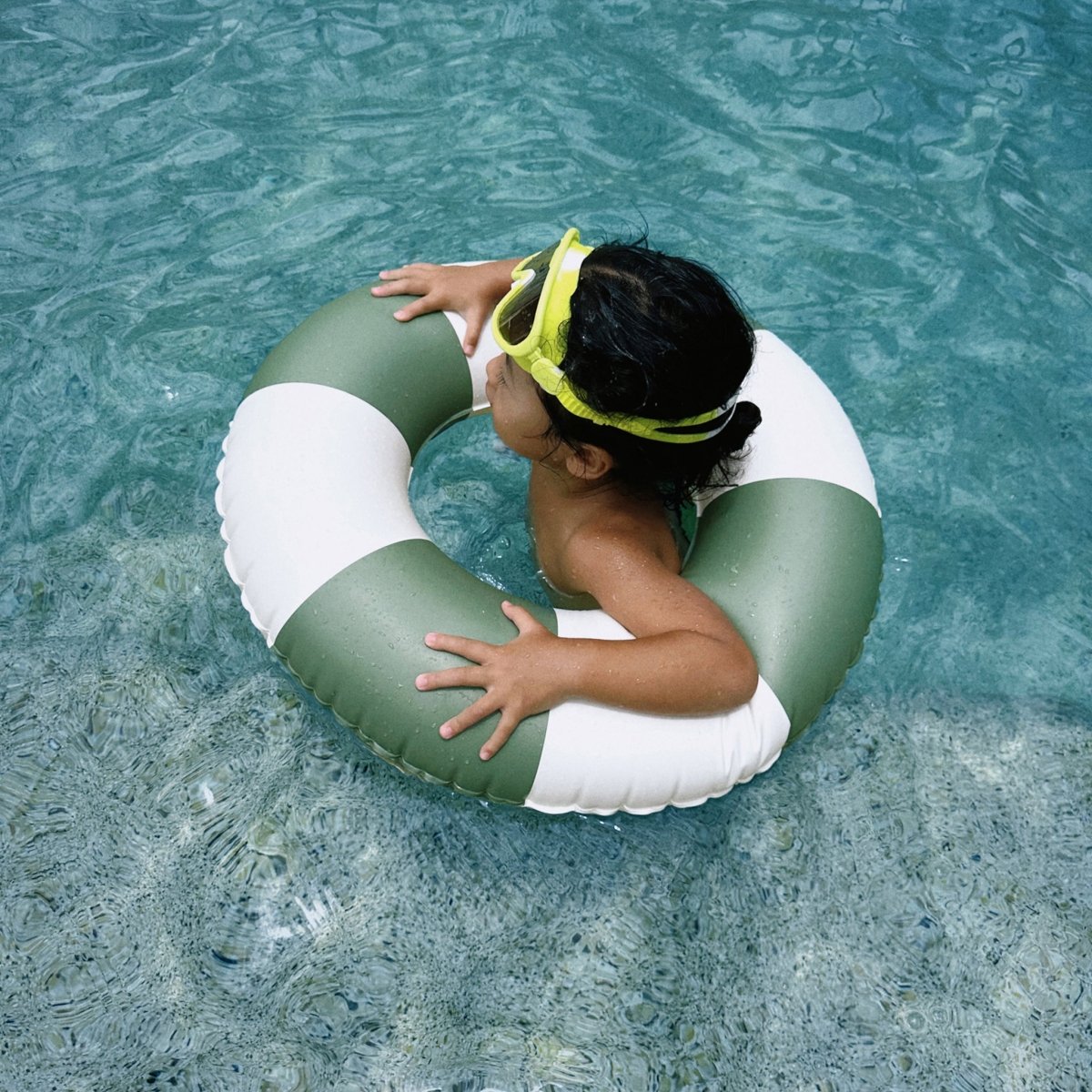 Mini Tube Pool Ring - Olive Stripe