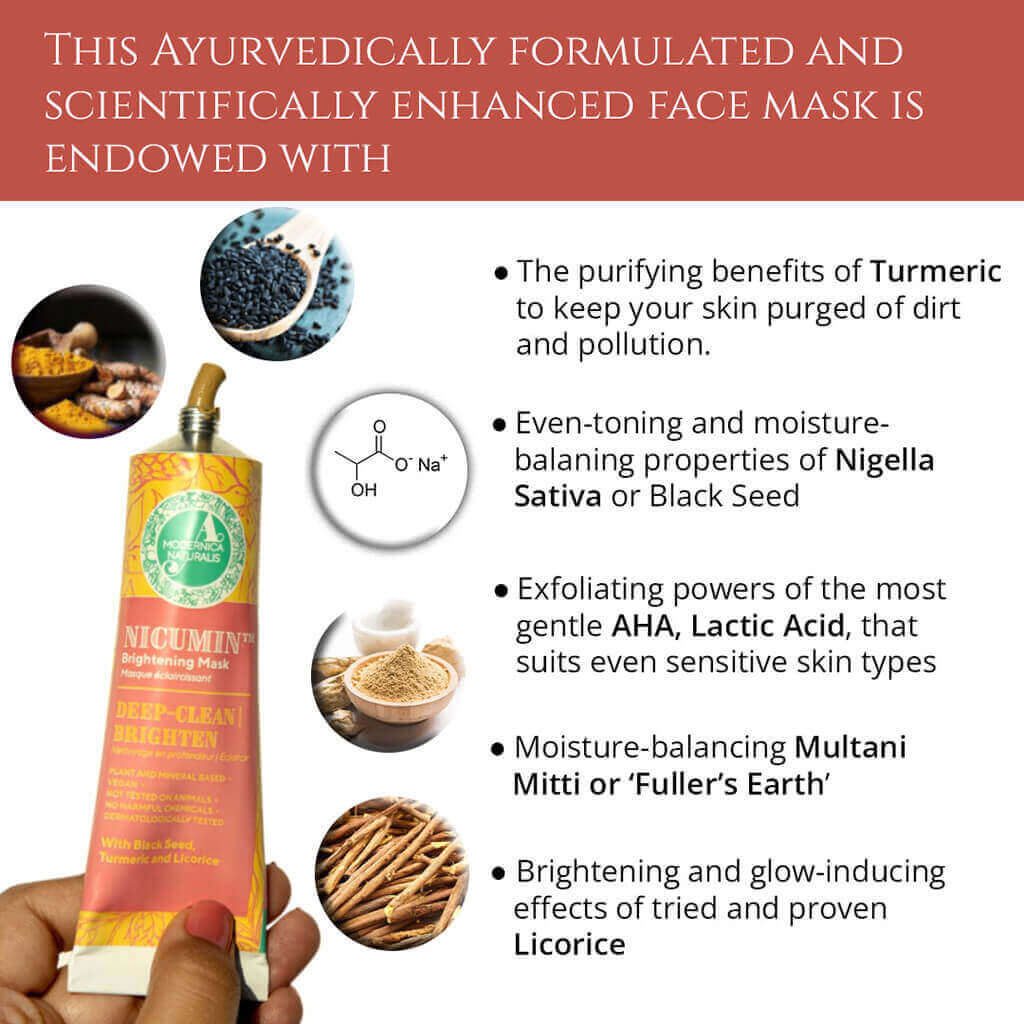 Nicumin Brightening and Even Toning Face Mask - With Black Seed, Turmeric and Licorice