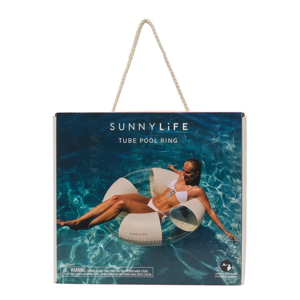 Tube Pool Ring - Cotton Candy Glitter