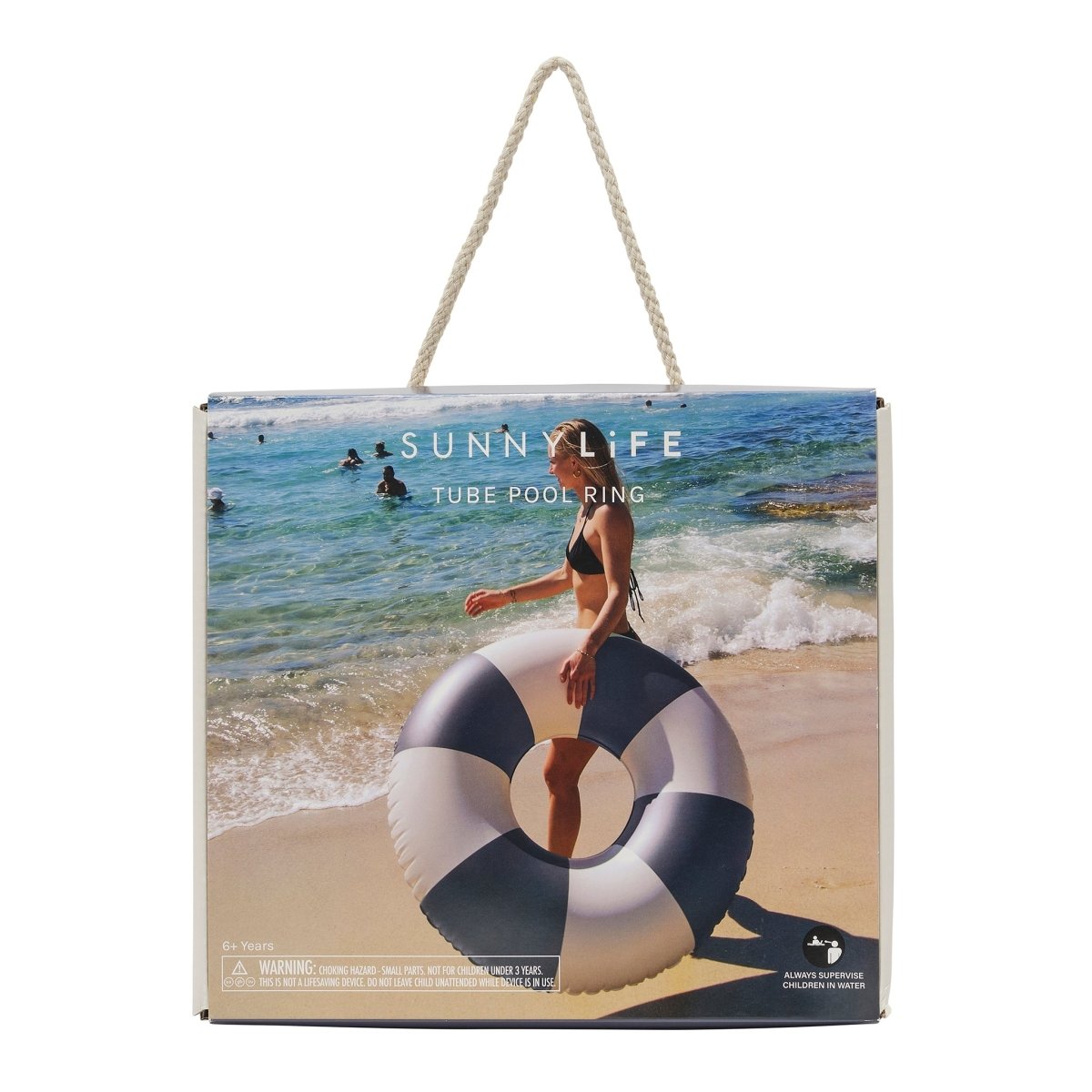 Tube Pool Ring - Navy Stripe