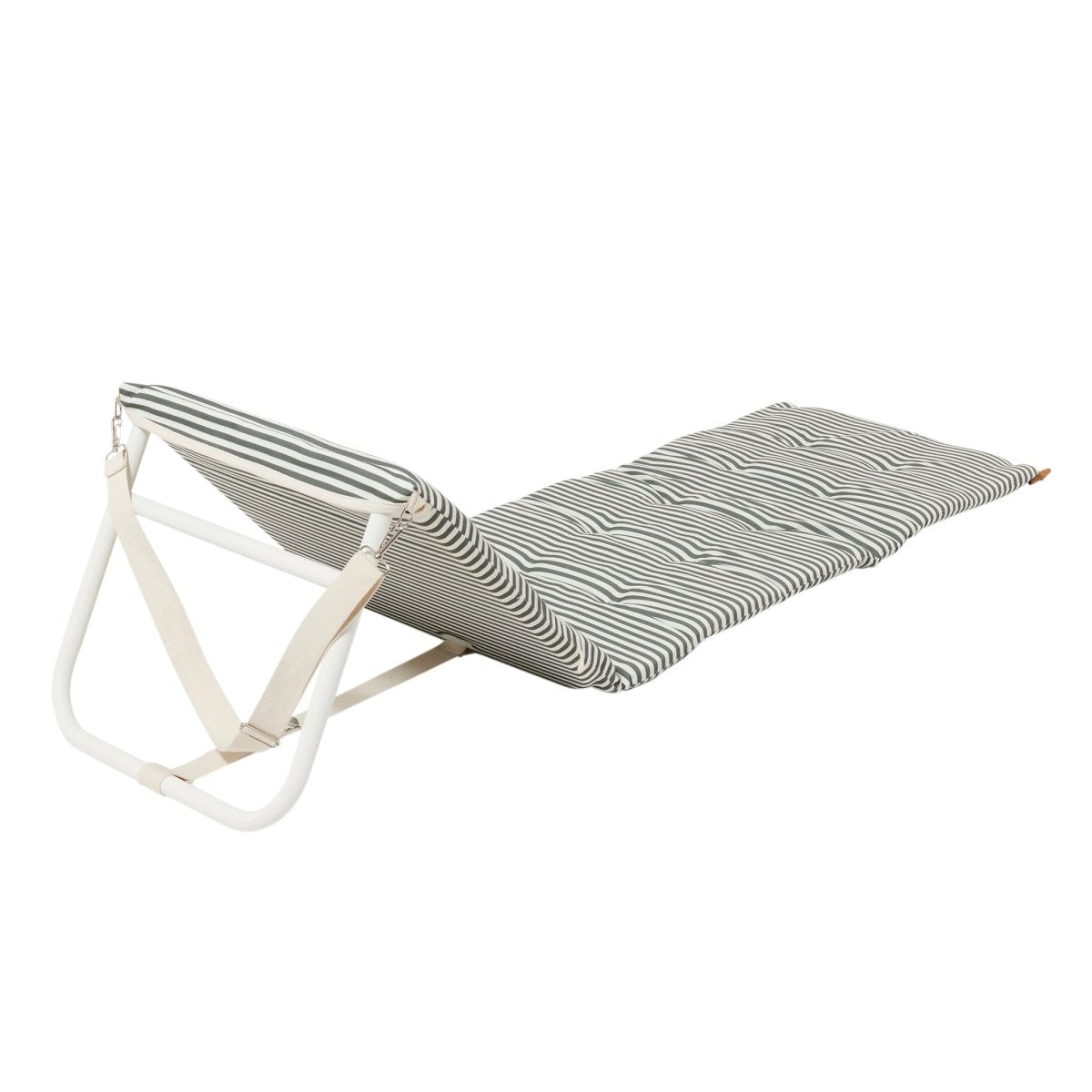 Reclining Beach Chair - The Vacay Olive Stripe