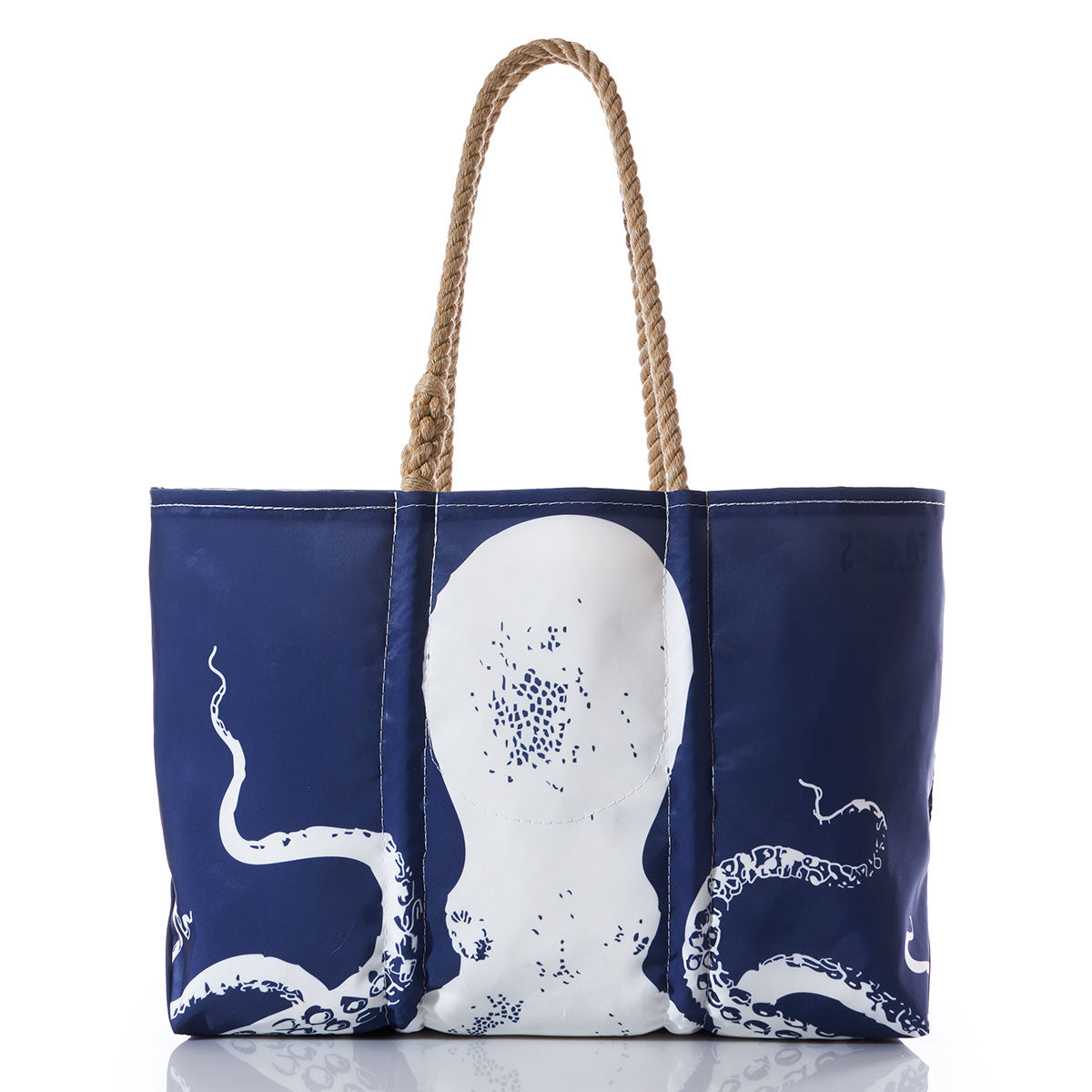 White on Navy Octopus Tote