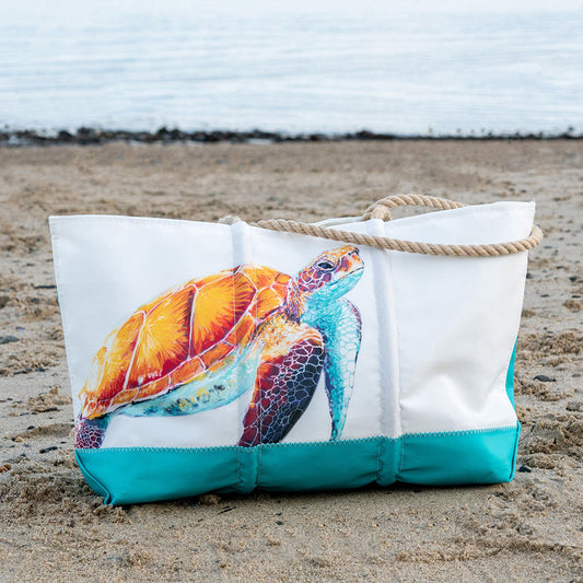 Multicolor Sea Turtle Ogunquit Beach Tote