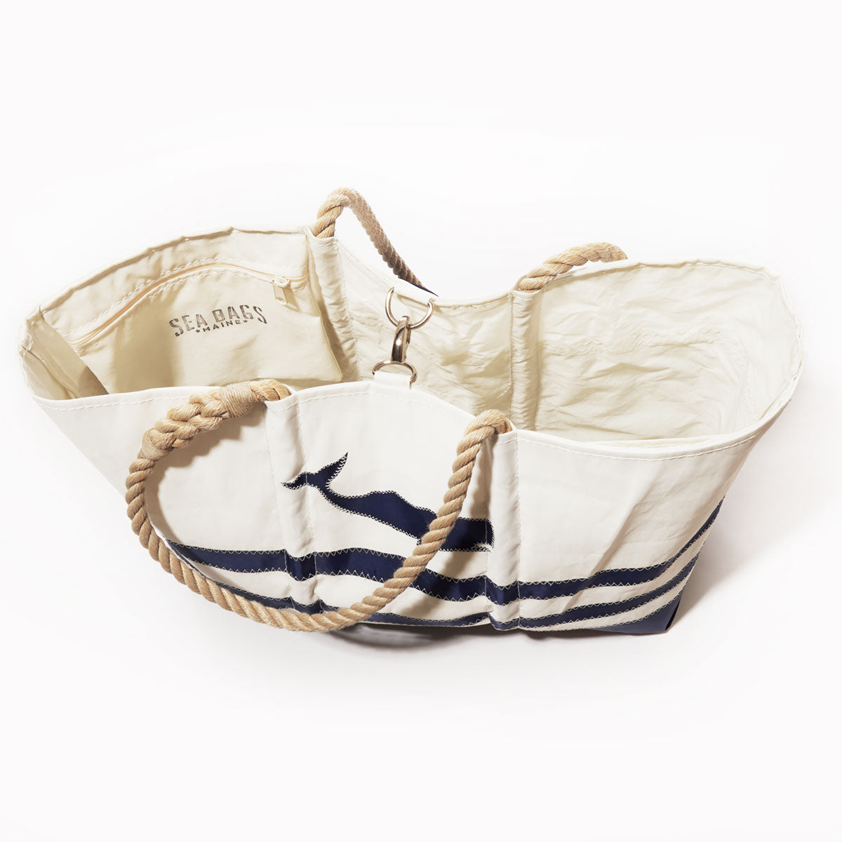 Breton Stripe Whale Ogunquit Beach Tote