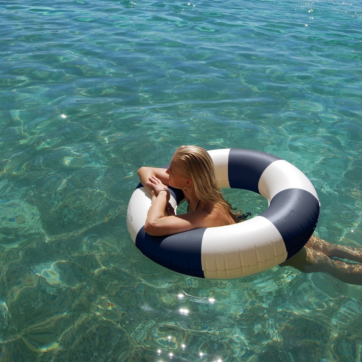 Slim Tube Pool Ring - Le Weekend Navy Stripe