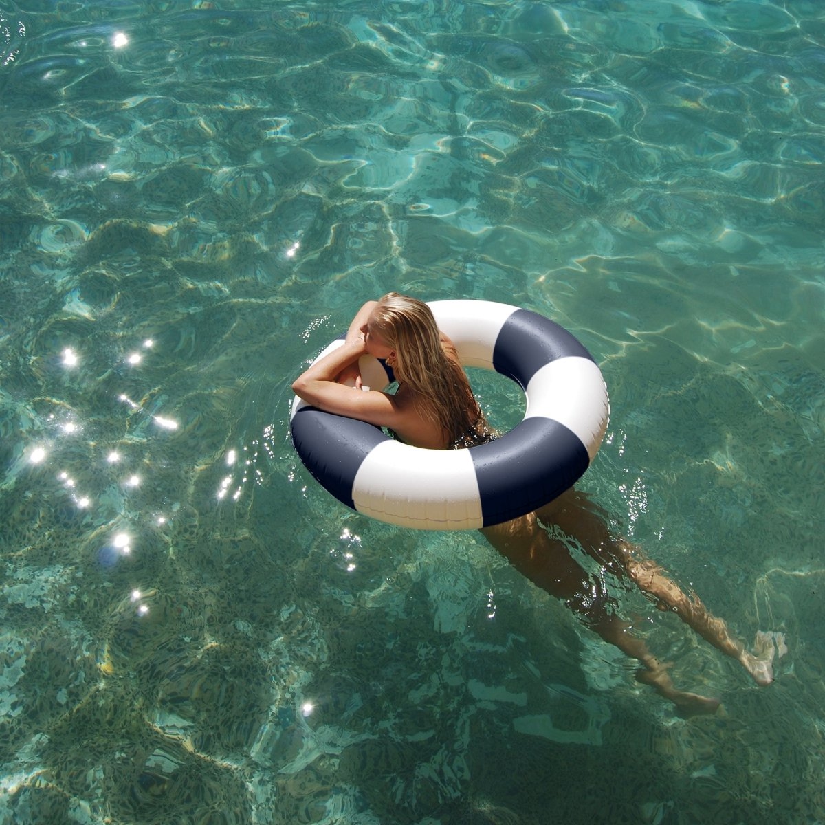 Slim Tube Pool Ring - Le Weekend Navy Stripe
