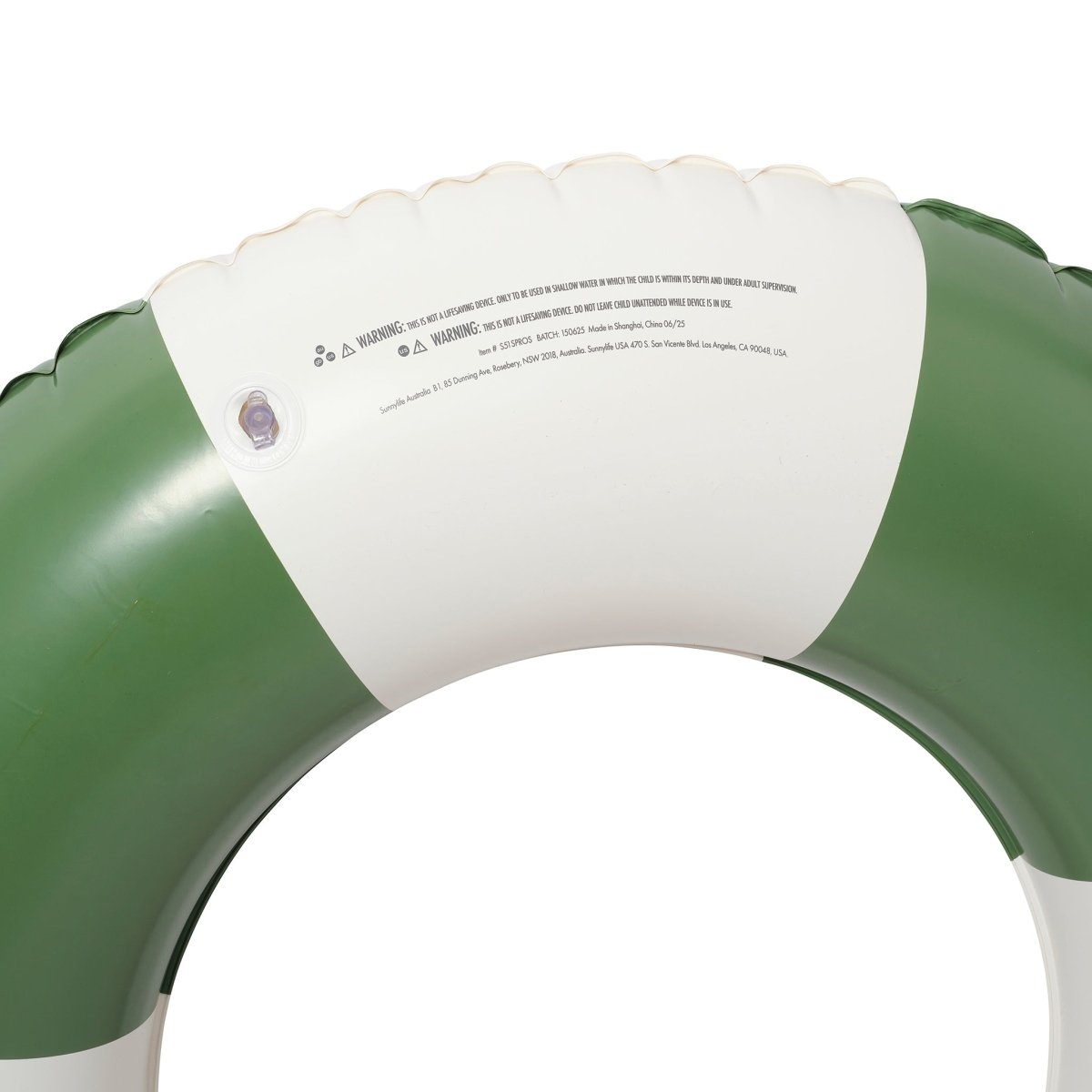 Slim Tube Pool Ring - Olive Stripe