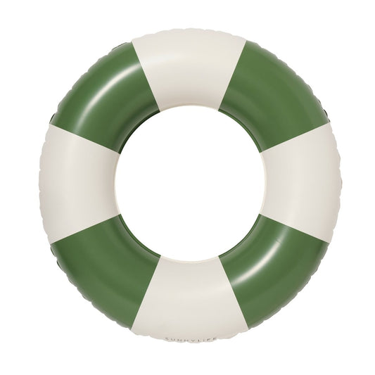 Slim Tube Pool Ring - Olive Stripe