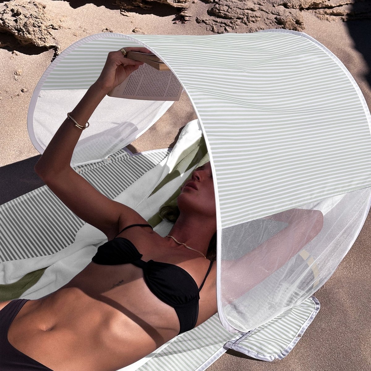 Solo Sun Shader - La Palma Sage Stripe