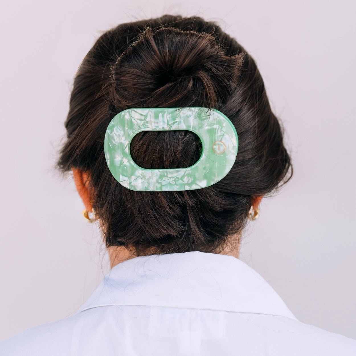 Spring Splash Large Flat Round Hair Clip