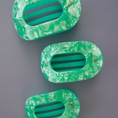 Spring Splash Large Flat Round Hair Clip