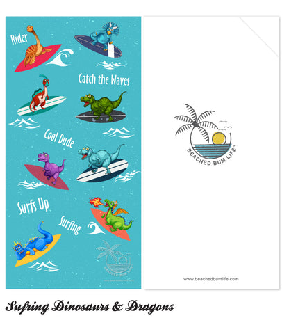 Surfing Dinosaurs Towel