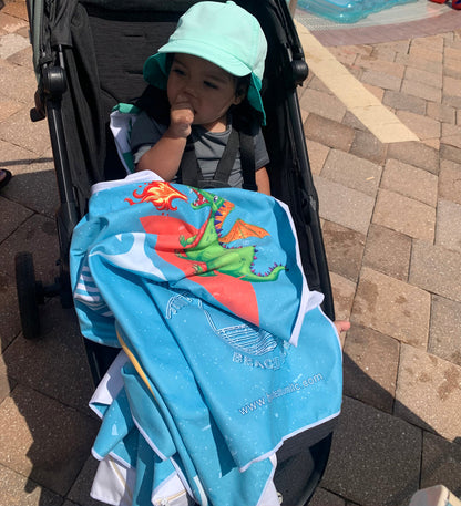 Surfing Dinosaurs Towel
