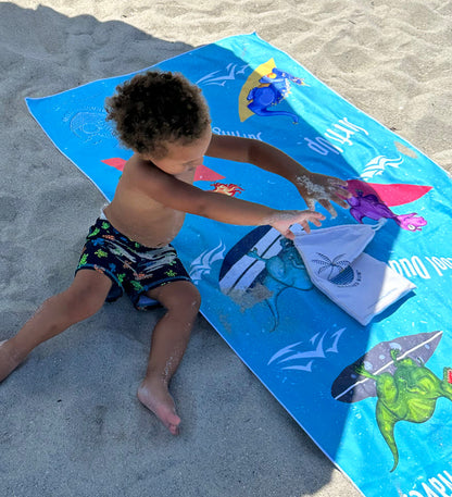 Surfing Dinosaurs Towel