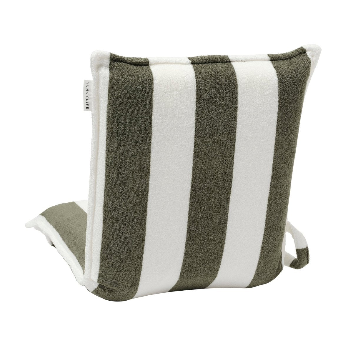 Terry Travel Lounger - Olive Stripe