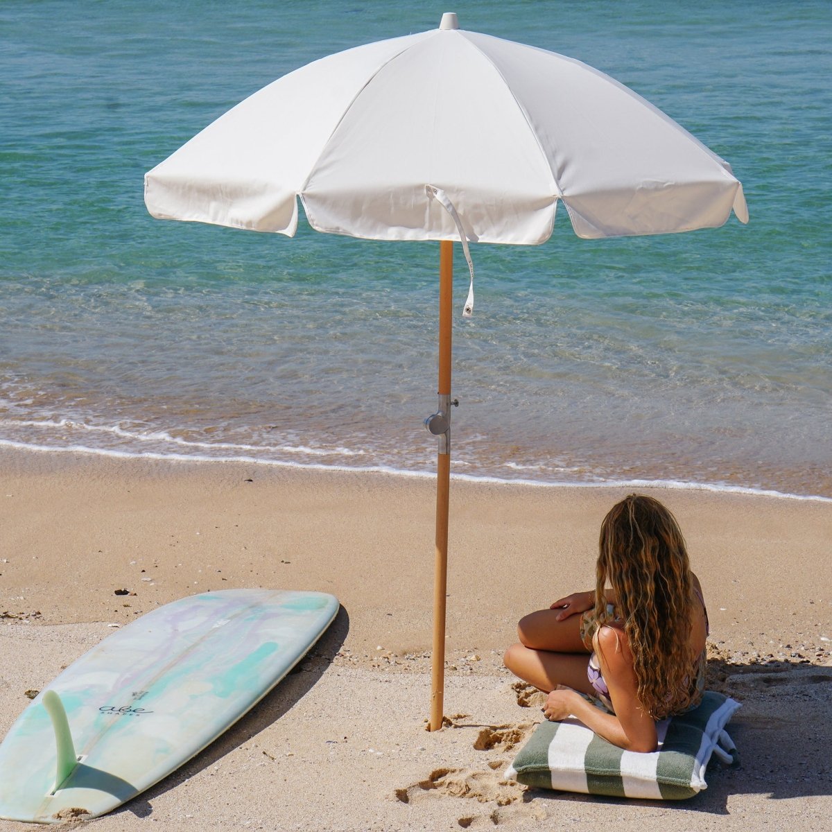 Terry Travel Lounger - Olive Stripe