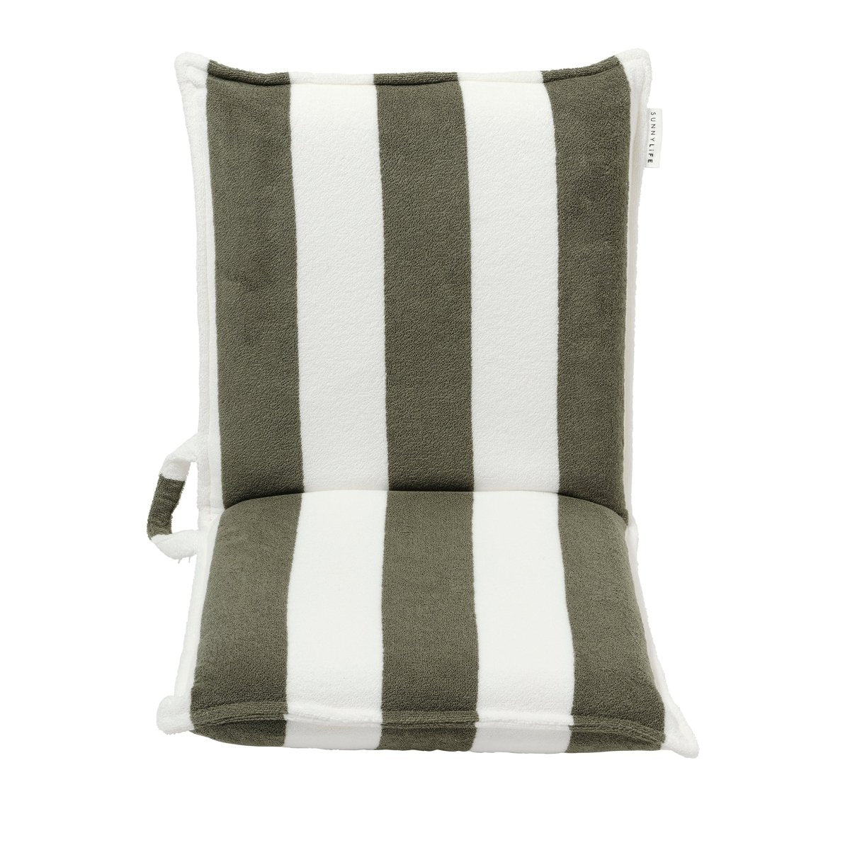 Terry Travel Lounger - Olive Stripe