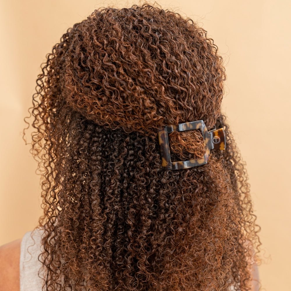 Tortoise Small Flat Square Hair Clip