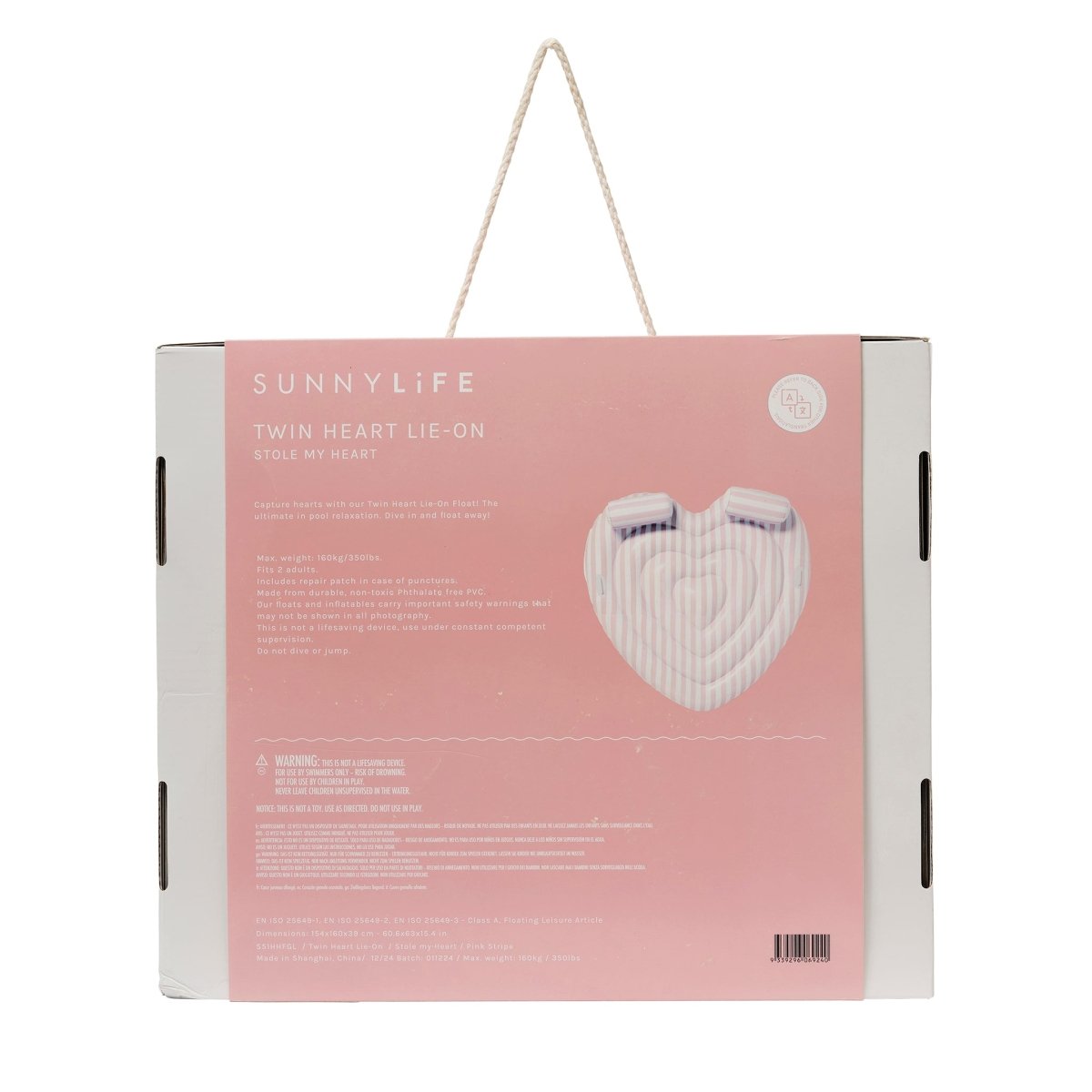 Twin Heart Lie-On Float - Stole My Heart Pink