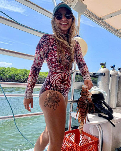 Invasive Lionfish - Long Sleeve Swimsuit | Sun Protection Suit